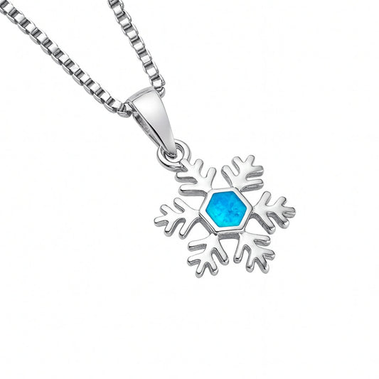 Blue Stone Snowflake Necklace