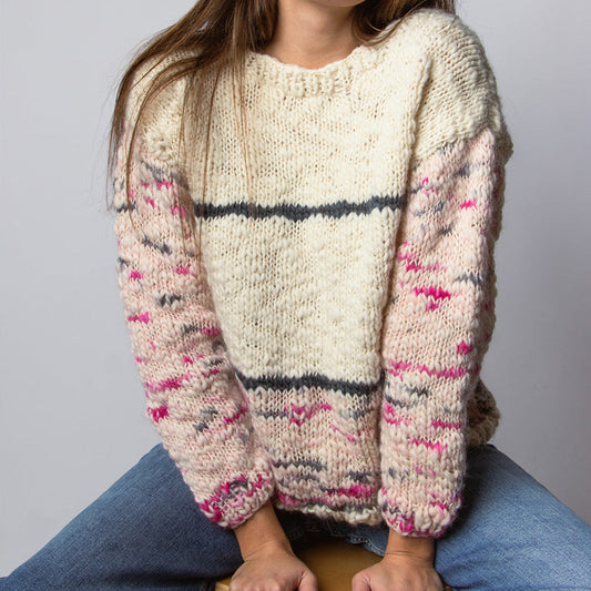 Vintage Layered Jacquard Knit Cozy Sweater elevenforest