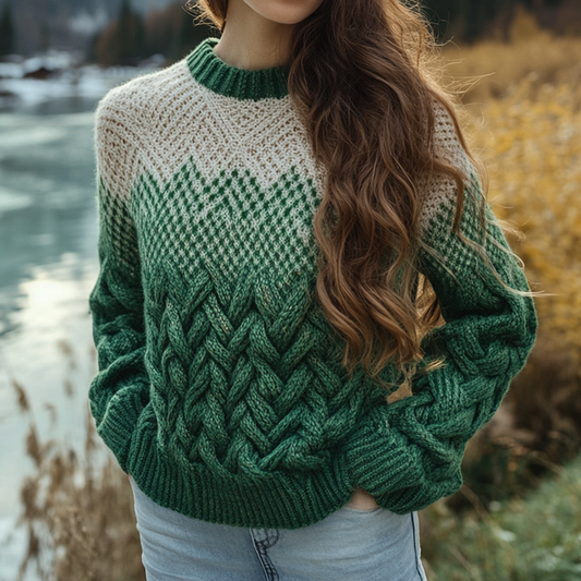 Vintage Irish Celtic Knot Knitted Cozy Jacquard Sweater artswardrobe