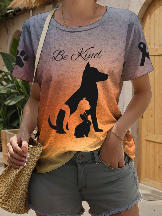Comstylish Women's Prevention Of Cruelty To Animals Month Be Kind T-shirt