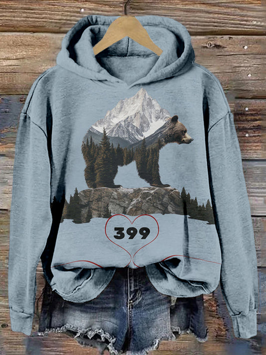 Comstylish Grizzly Bear 399 Wildlife Lover Essential Washed Hoodie
