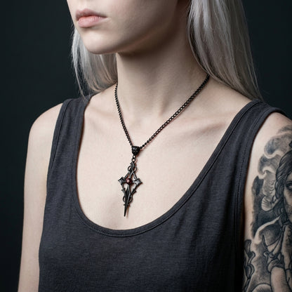 Crimson Stone Gothic Necklace