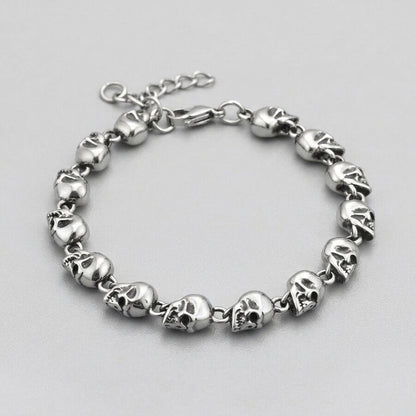 Full Skull Link Chain Bracelet