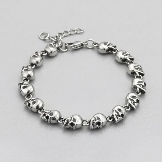 Full Skull Link Chain Bracelet