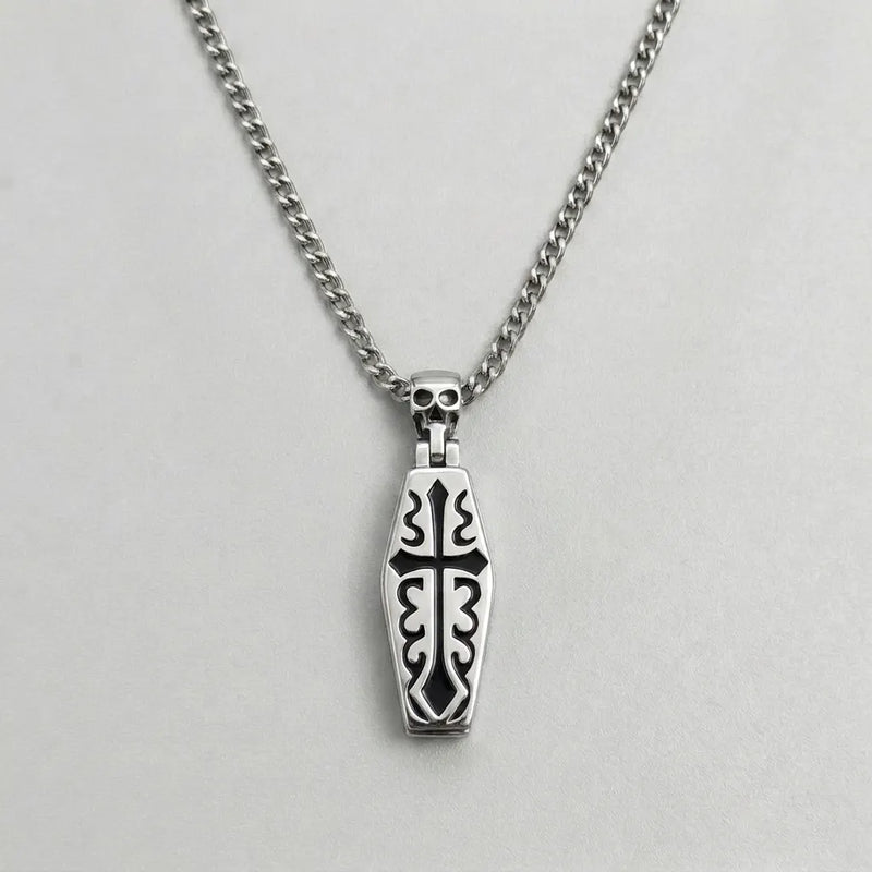 Cursed Casket Cross Dark Necklace