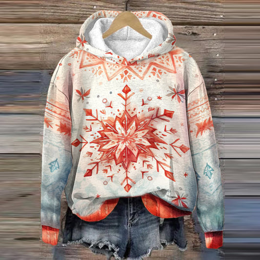 Comstylish Womens Christmas Geometric Print Hoodie