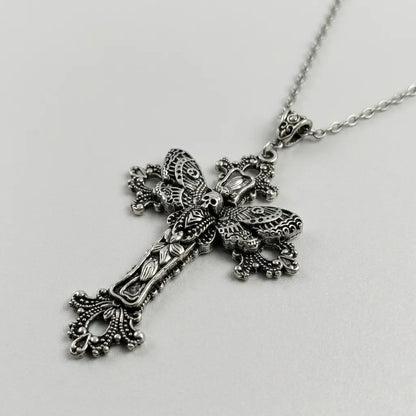 Death wing Cross Necklace