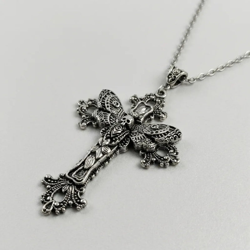 Death wing Cross Necklace