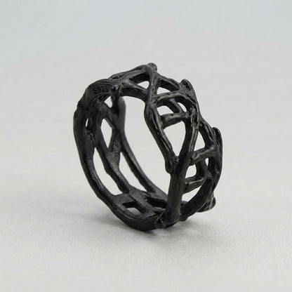 Gothic Black Interlocking Ring
