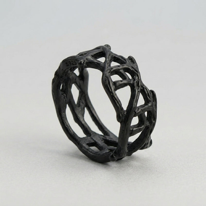 Gothic Black Interlocking Ring