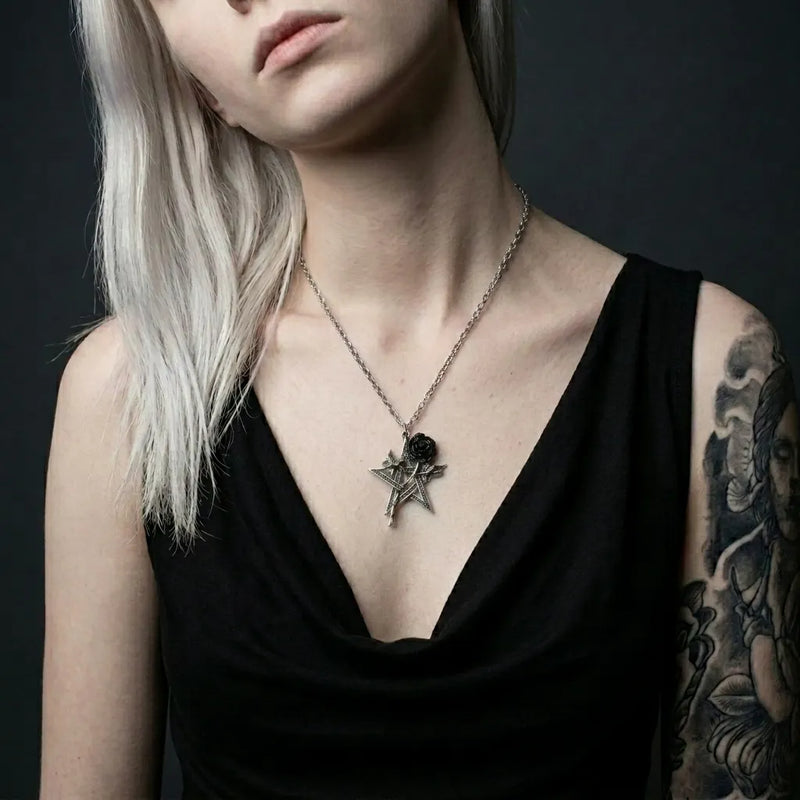 Dark Magic Rose Necklace