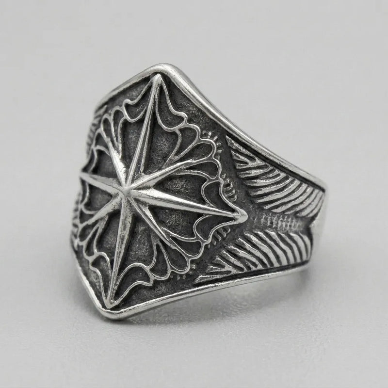 Gothic Compass Signet Ring