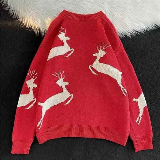 Bruna® | Warm knitted sweater with a Christmas deer pattern for women