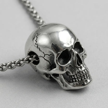 3D Realistic Skull Slider Pendant Necklace