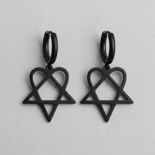 Heartagram Hoop Earrings