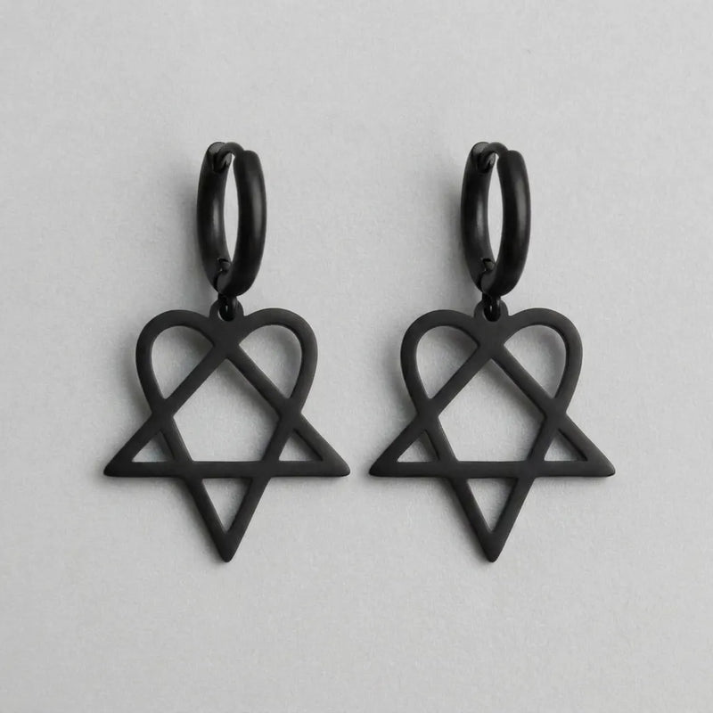 Heartagram Hoop Earrings