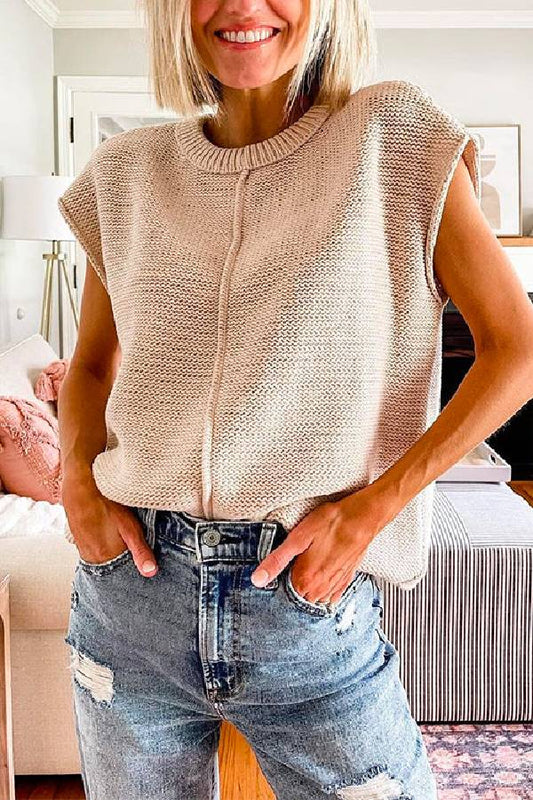 September® | Crew neck sweater with cap sleeves