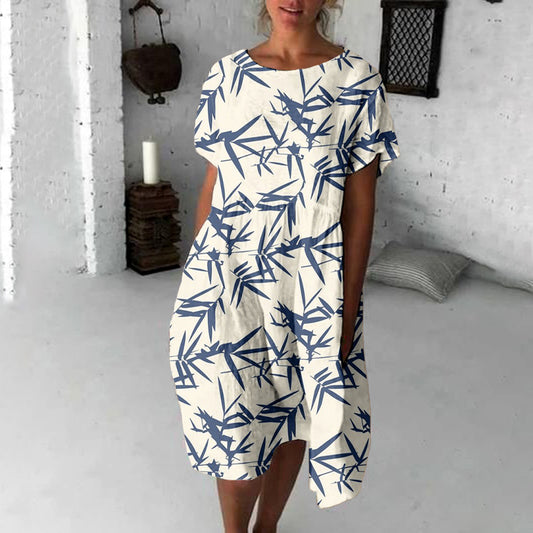 Comstylish Bamboo Forest Japanese Art Flowy Midi Dress