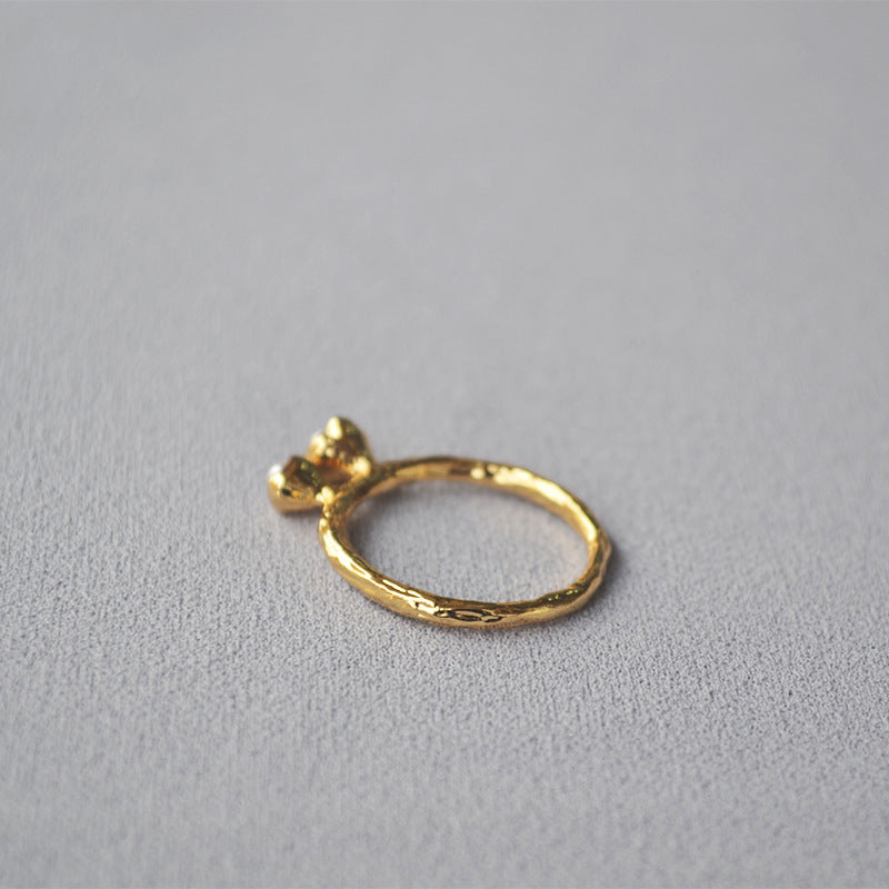 Delicate Artisan Pearl Ring