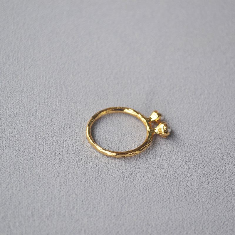 Delicate Artisan Pearl Ring