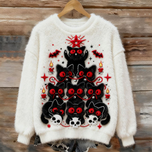 Women's Christmas Cat Tree Sweater elevenforest