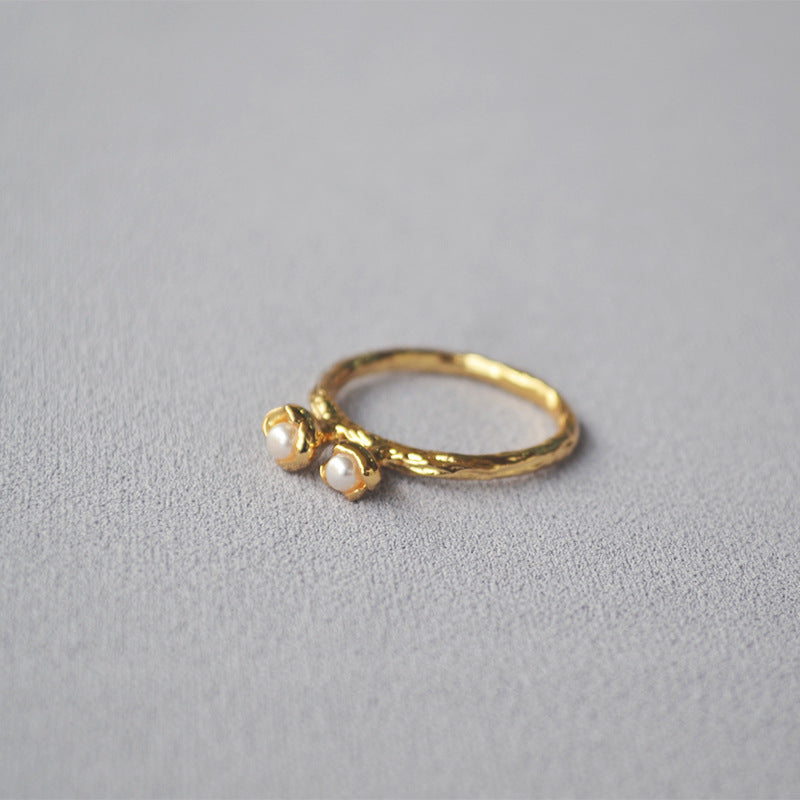 Delicate Artisan Pearl Ring
