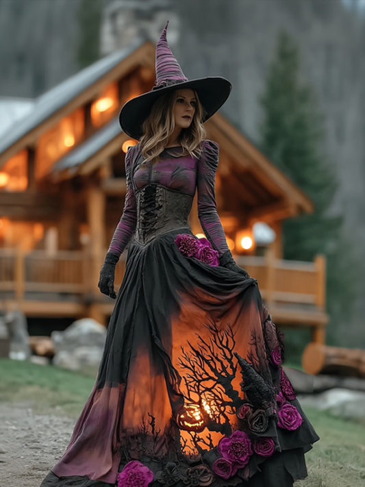 Comstylish Halloween Witch Theme Lady Cosplay Dress