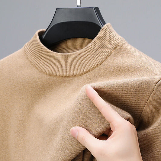 Brenda® | Men'S Sweater With Closed Collar And Bottom Hem