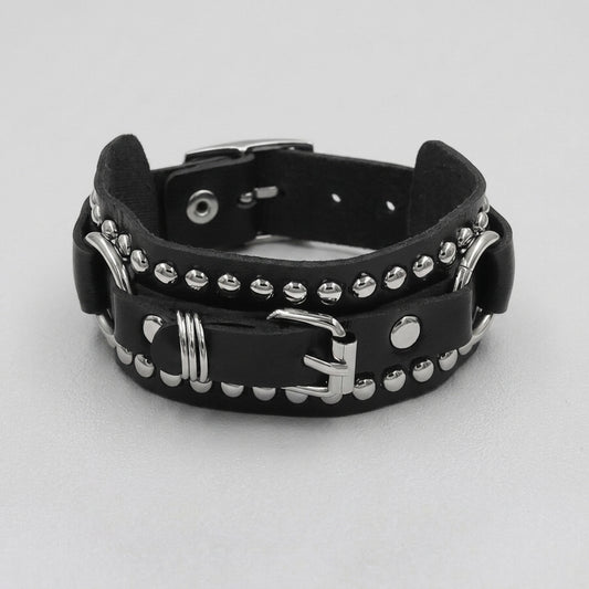 Rocker Wrap Leather Bracelet