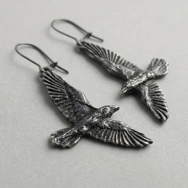 Omen Blackbird Gothic Dangle Earrings