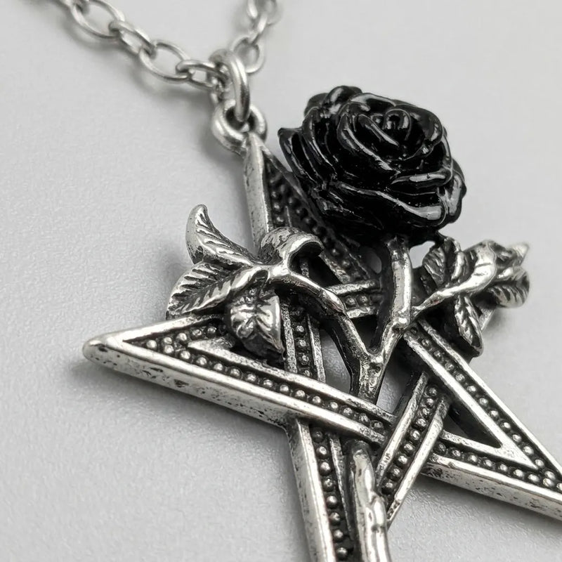 Dark Magic Rose Necklace