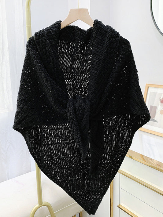 Vintage Warm Knitted Cozy Shawl artswardrobe