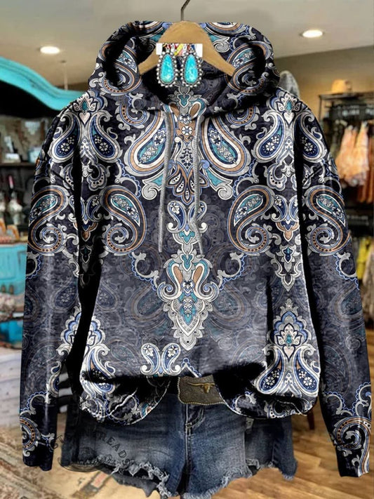 Comstylish Paisley Print Casual Sweatshirt