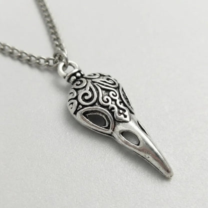 Filigree Crow Skull Gothic Pendant