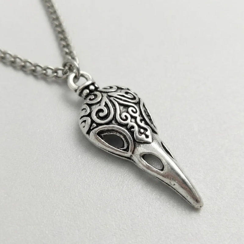 Filigree Crow Skull Gothic Pendant