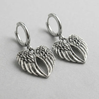 Detailed Angel Wing Dangle Earrings