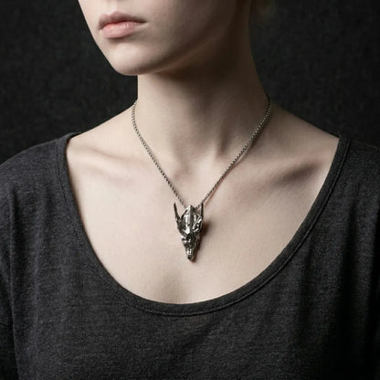 Forsaken Dragon Skull Gothic Necklace
