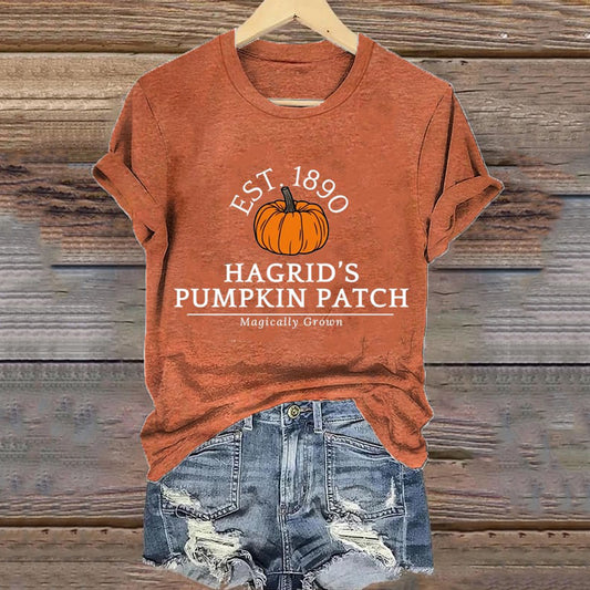 Women's Hagrid’s Pumpkin Patch Print Casual T-Shirt artswardrobe