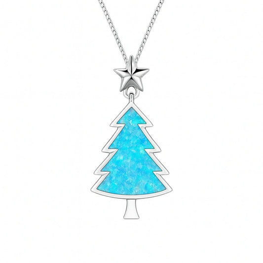 Blue Evergreen Opal Necklace