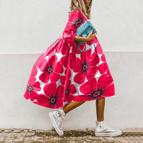LM | Printed A-line midi dress