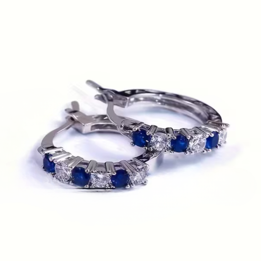 Sapphire Stream Hoop Earrings