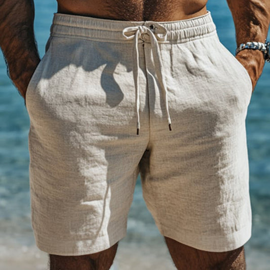 Men's Cotton And Linen Simple Casual Shorts artswardrobe