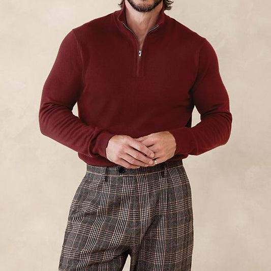 Men's Vintage Knit Warm Zip-up Sweater artswardrobe