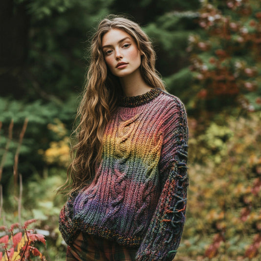 Women's Celtic Knot Mysterious Color Ombre Sweater elevenforest