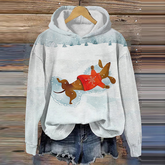 Comstylish Christmas Water Dogs Casual Hoodie