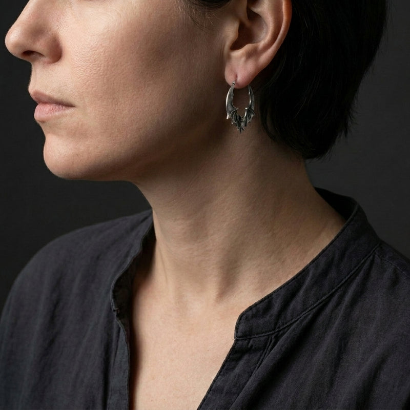Moon fang Bat Earrings