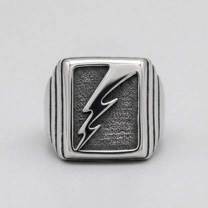 Bold Lightning Bolt Statement Ring