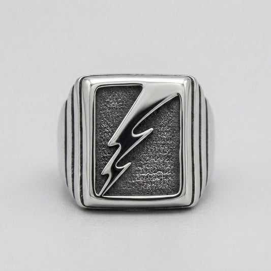 Bold Lightning Bolt Statement Ring