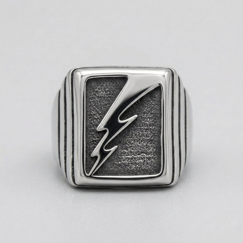 Bold Lightning Bolt Statement Ring