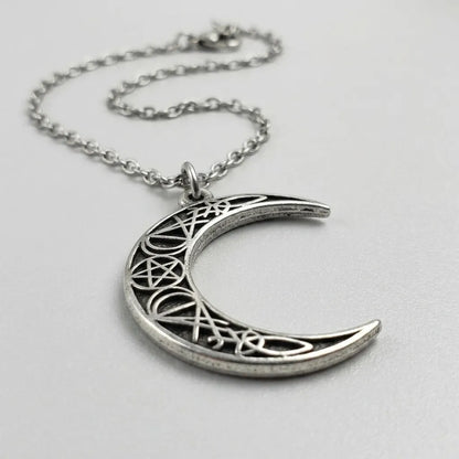 Dark Crescent Celtic Knot Necklace